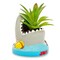 JAWS Shark 4 Inch Ceramic Mini Planter With Artificial Succulent